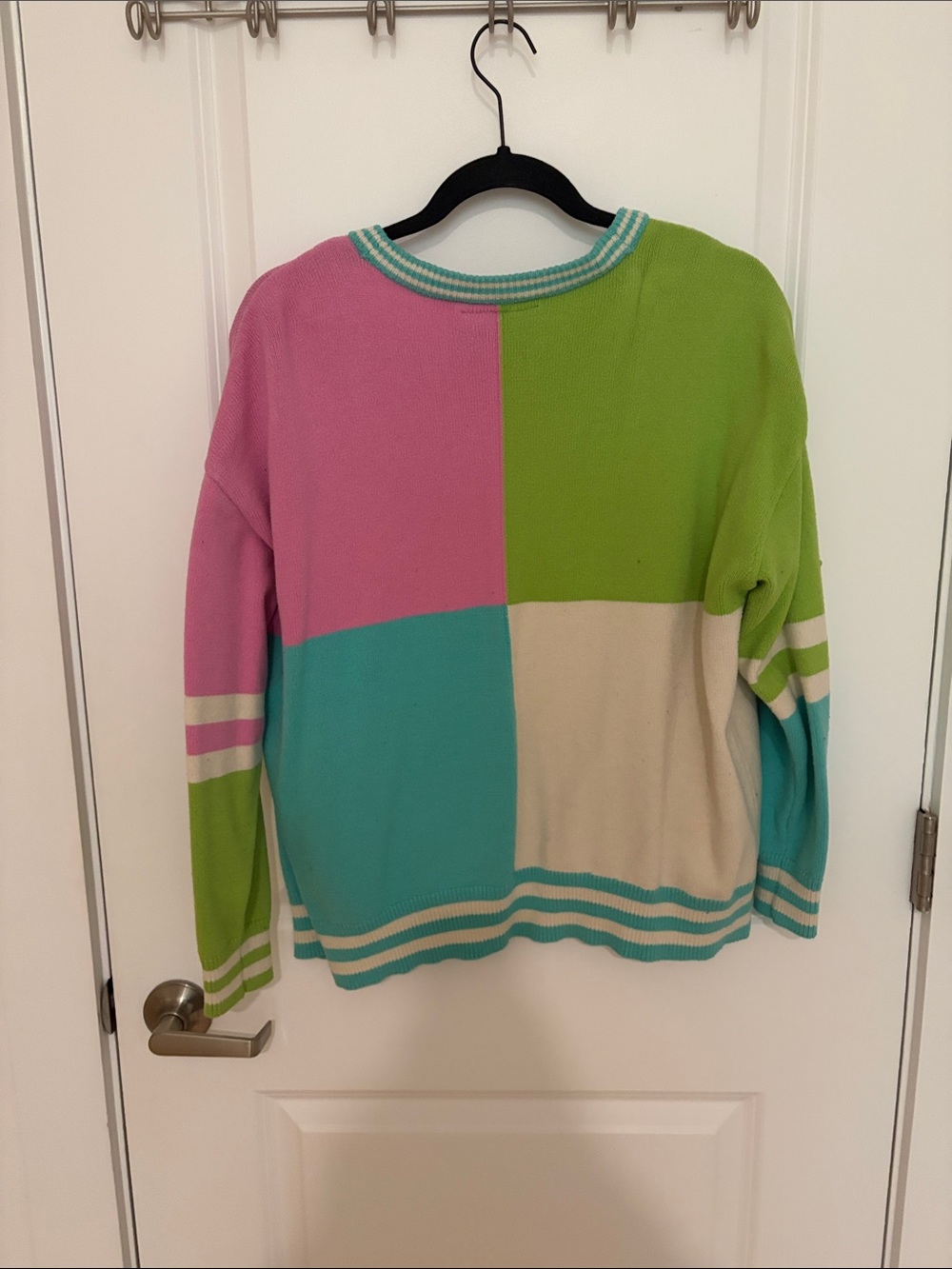Disney Colorblock Cardigan in Pink, Green, Teal, Cream - Picture 4 of 4